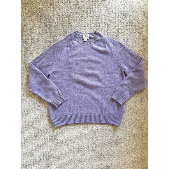 Braemar Brooks Brothers Wool Sweater Mens XL Purple Made in Scotland Knitwear - Picture 1 of 7